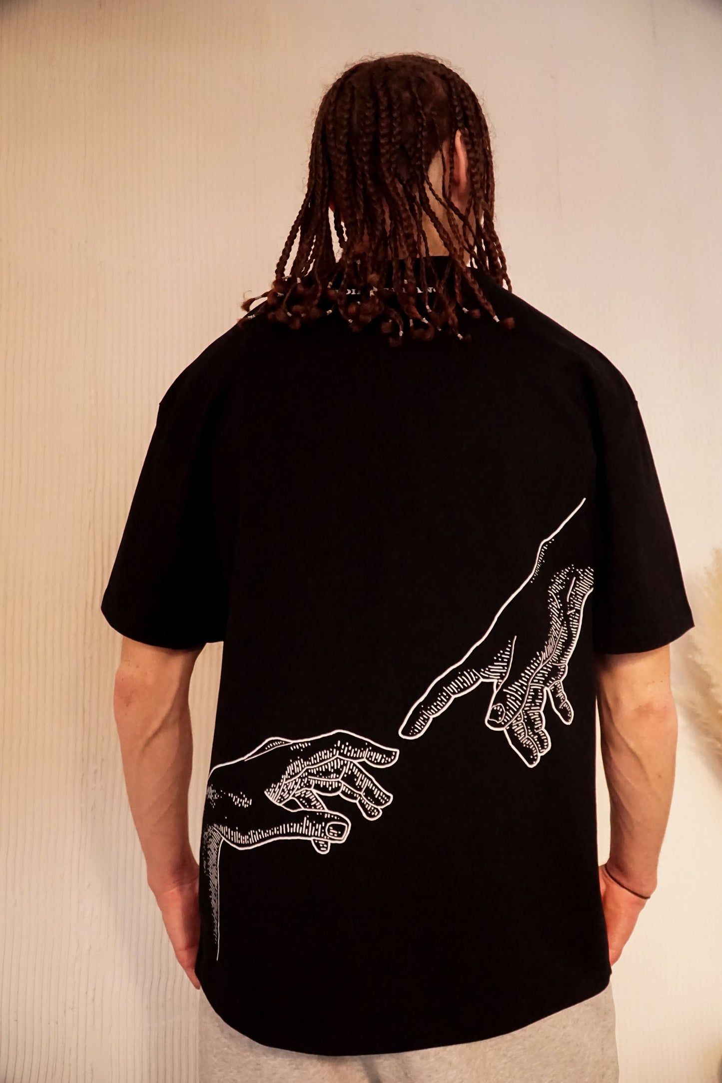 Black Premium Heavyweight T-Shirt With Hand Design