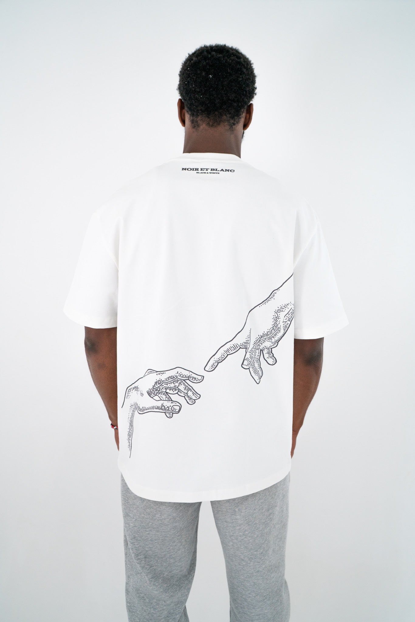 White Premium Heavyweight T-Shirt With Hand Design