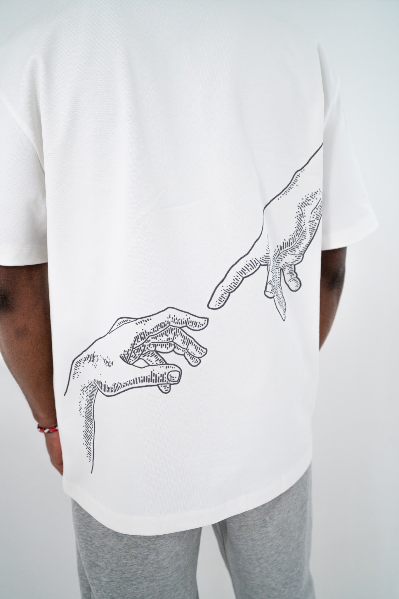White Premium Heavyweight T-Shirt With Hand Design
