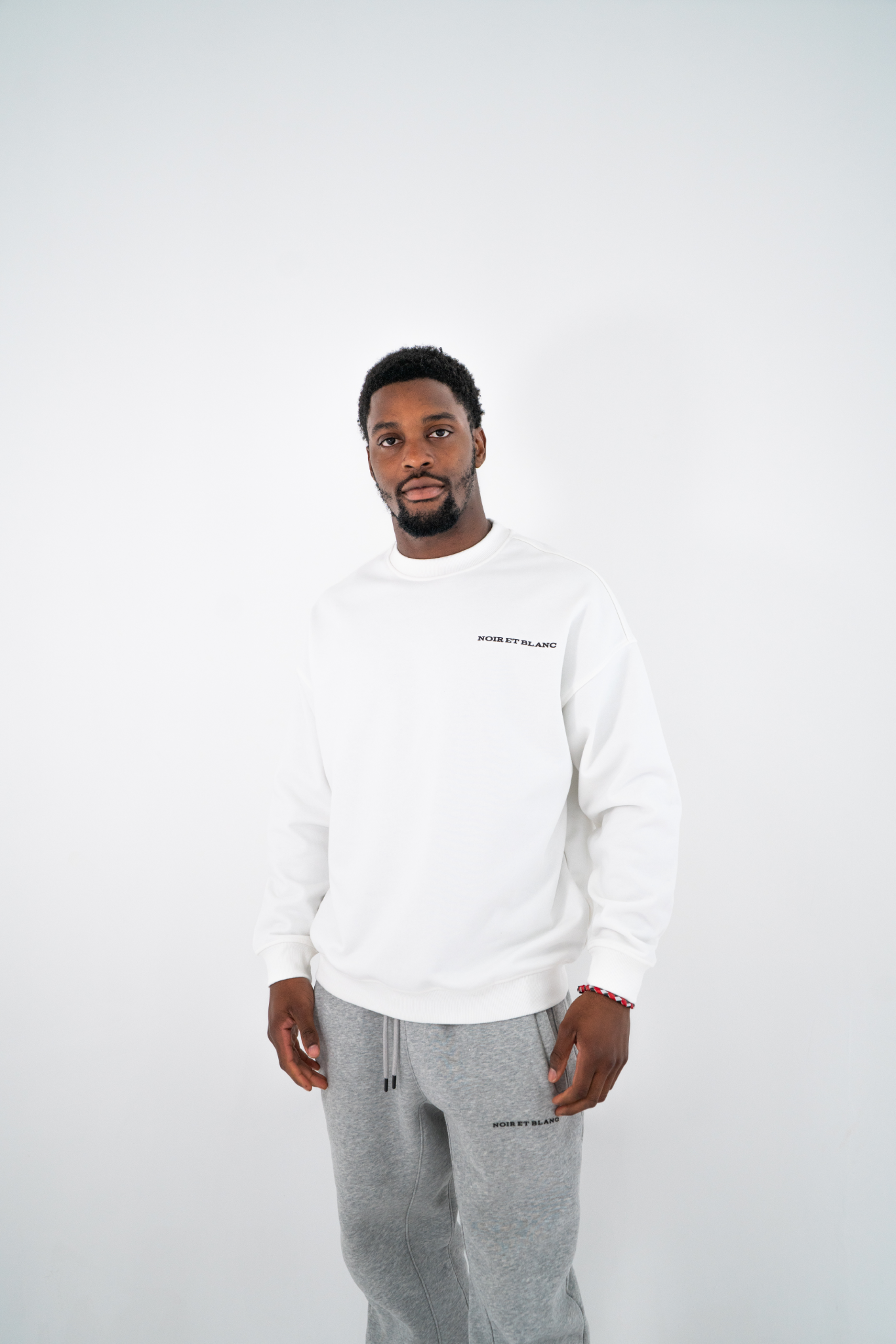 White Every day Sweatshirt with Back Logo