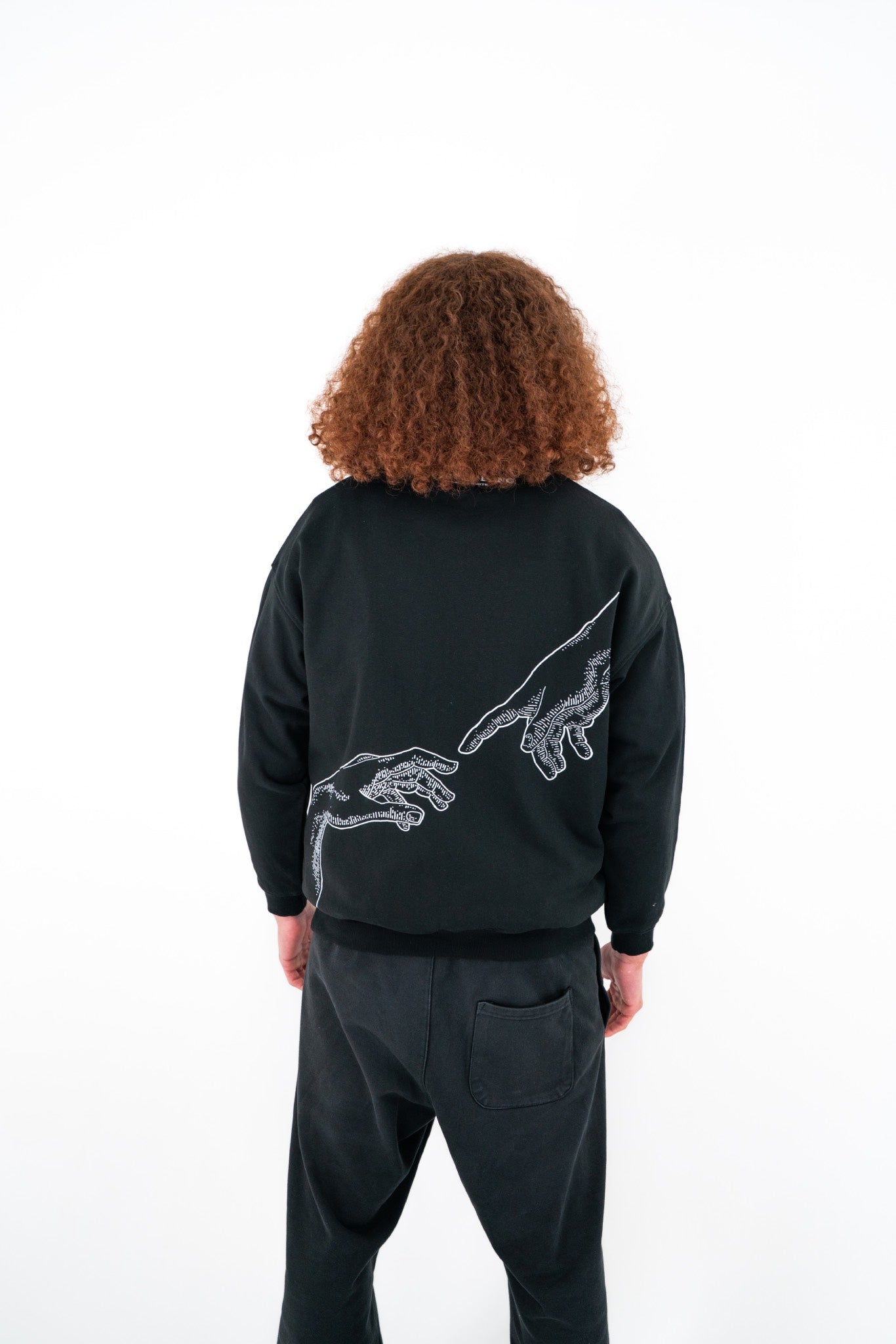 Black Every Day Sweatshirt With Hand Design