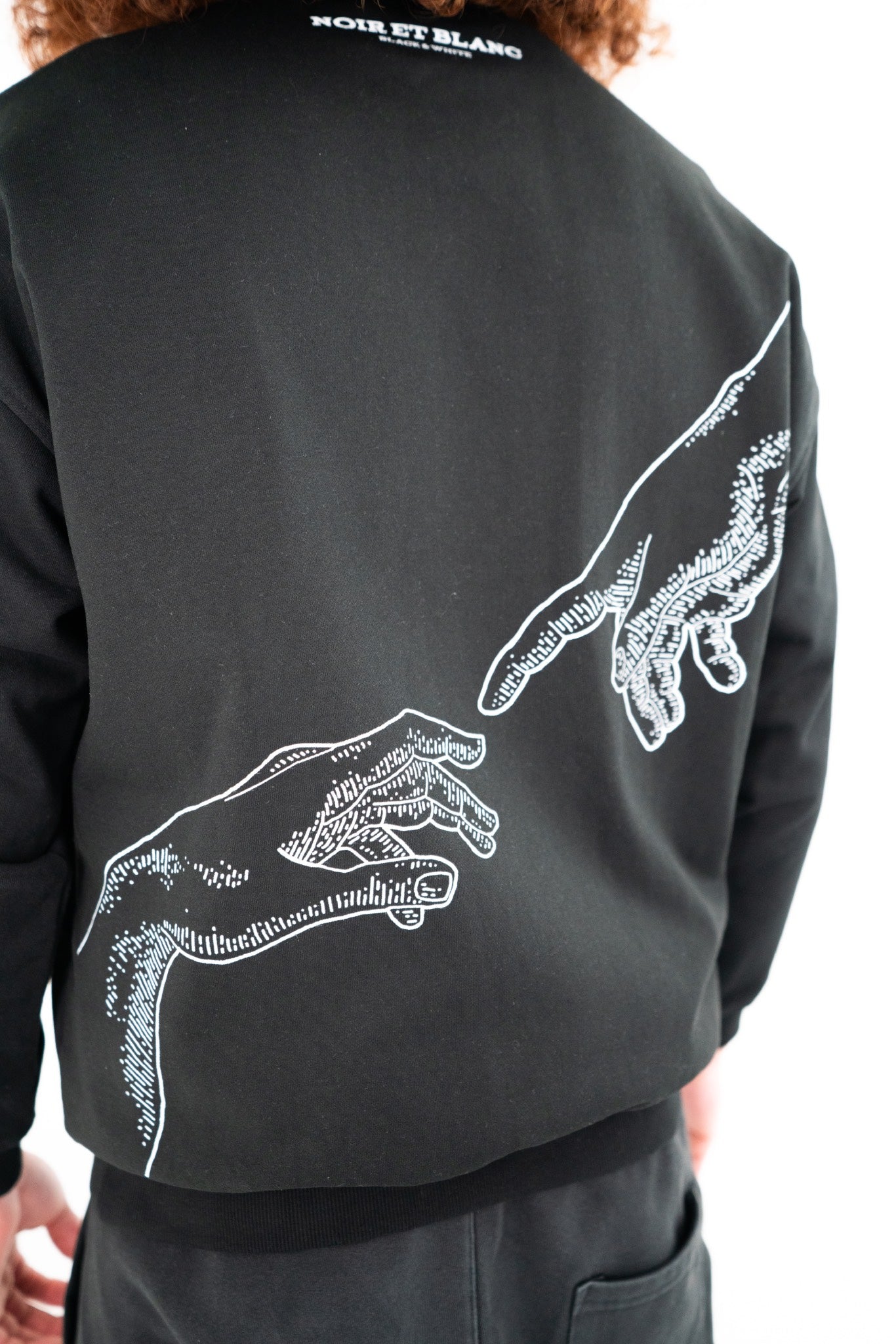 Black Every Day Sweatshirt With Hand Design