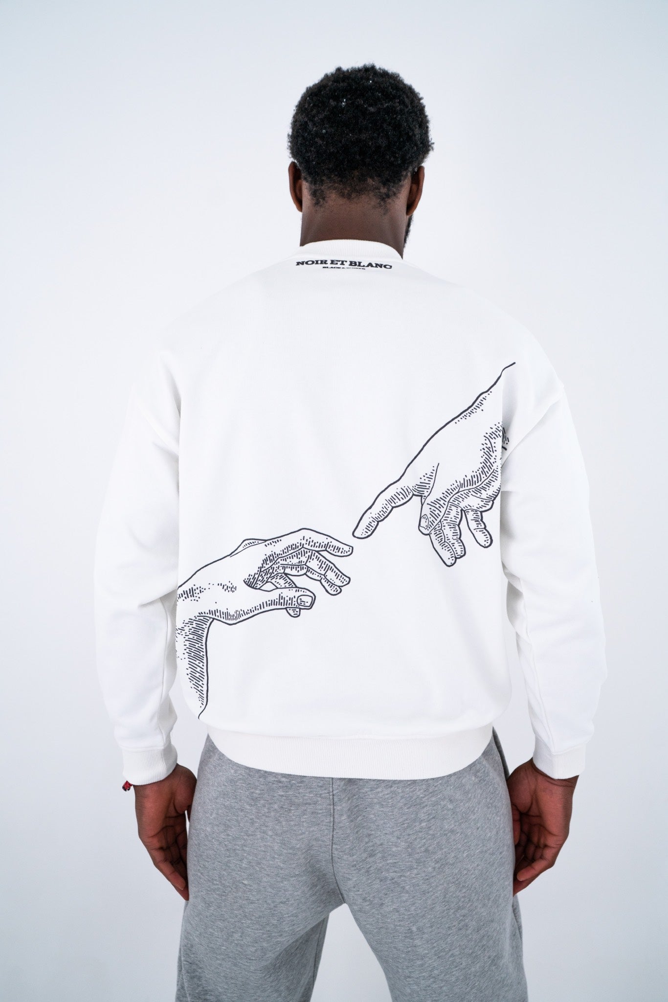 White Every Day Sweatshirt With Hand Design