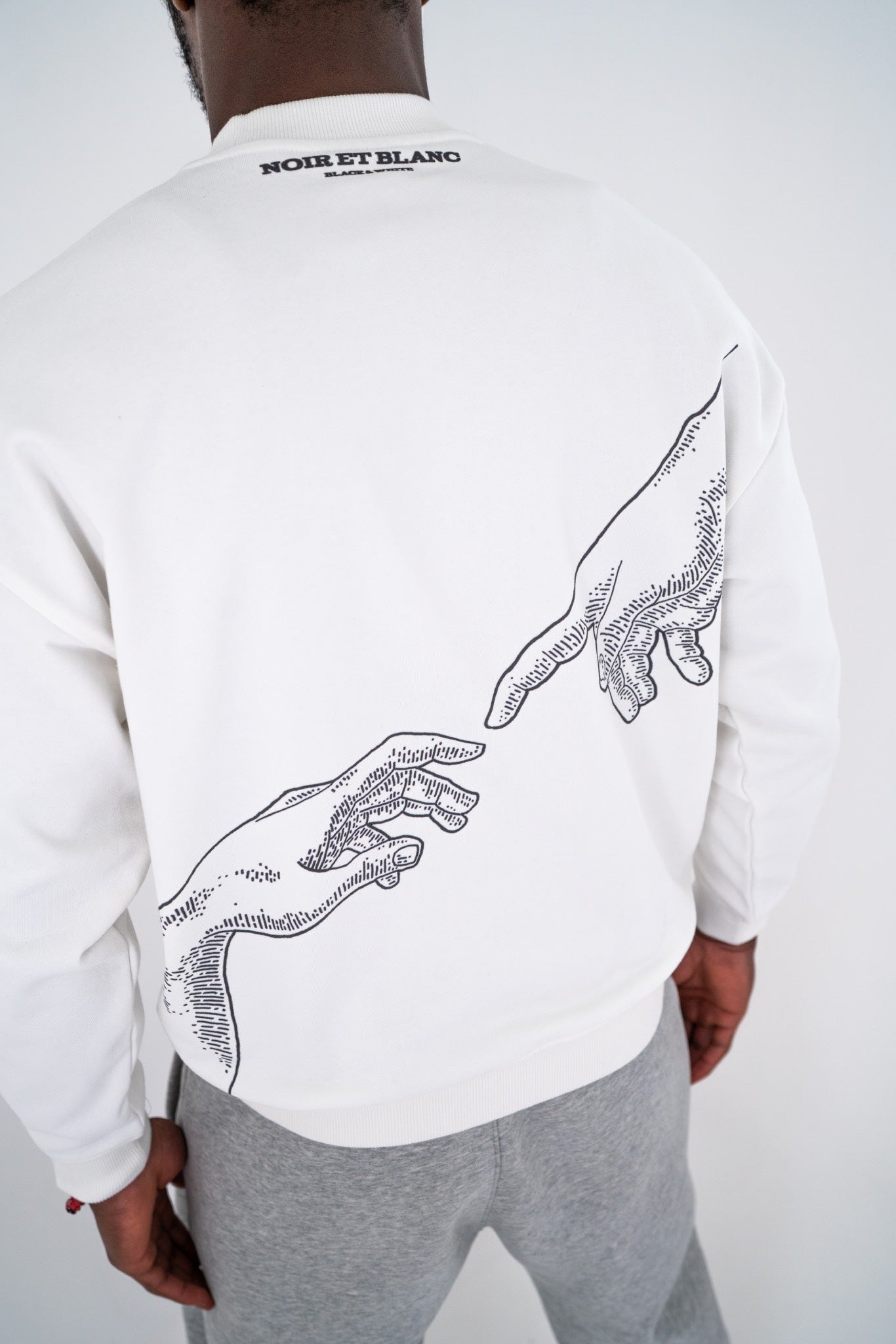 White Every Day Sweatshirt With Hand Design
