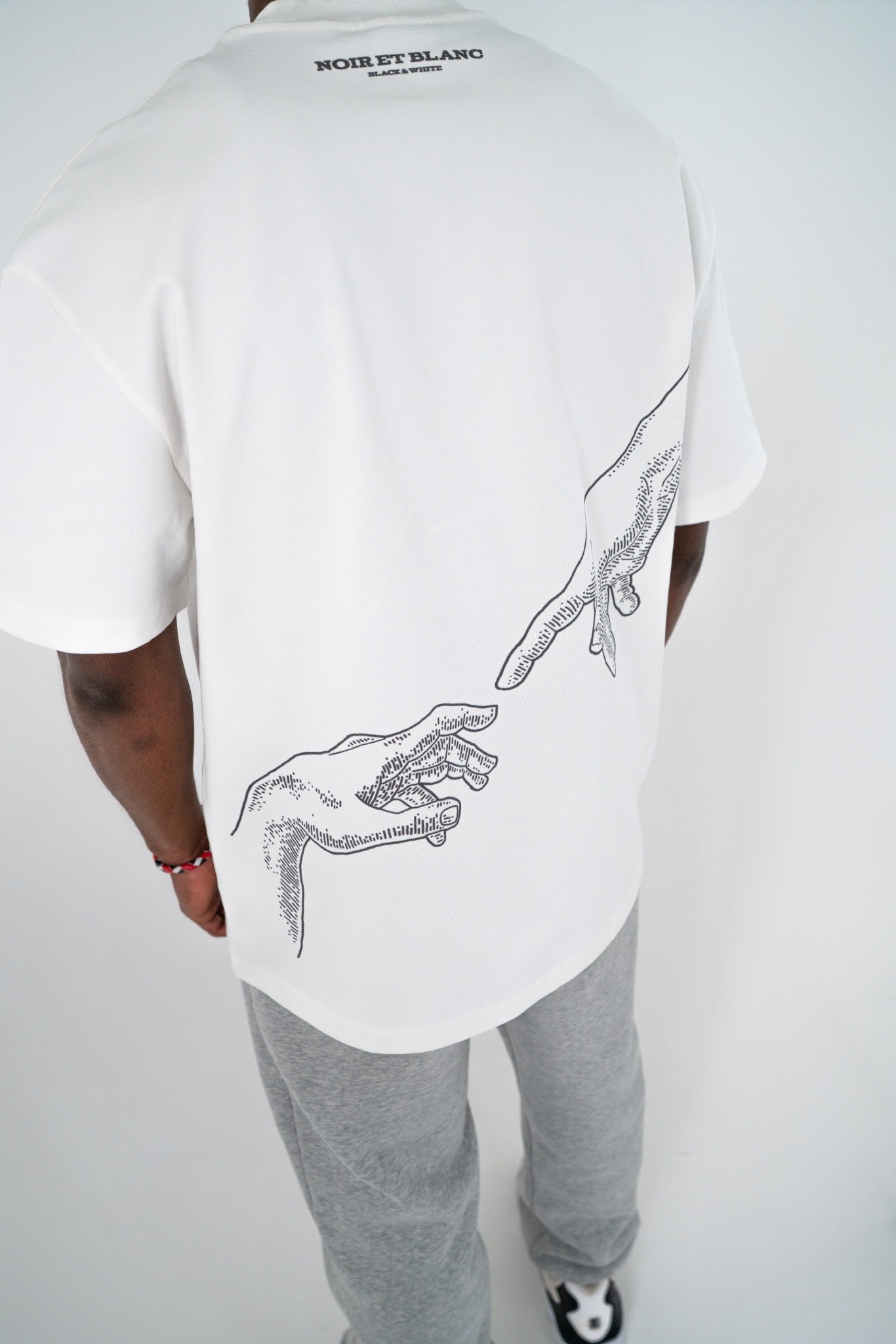 White Premium Heavyweight T-Shirt With Hand Design