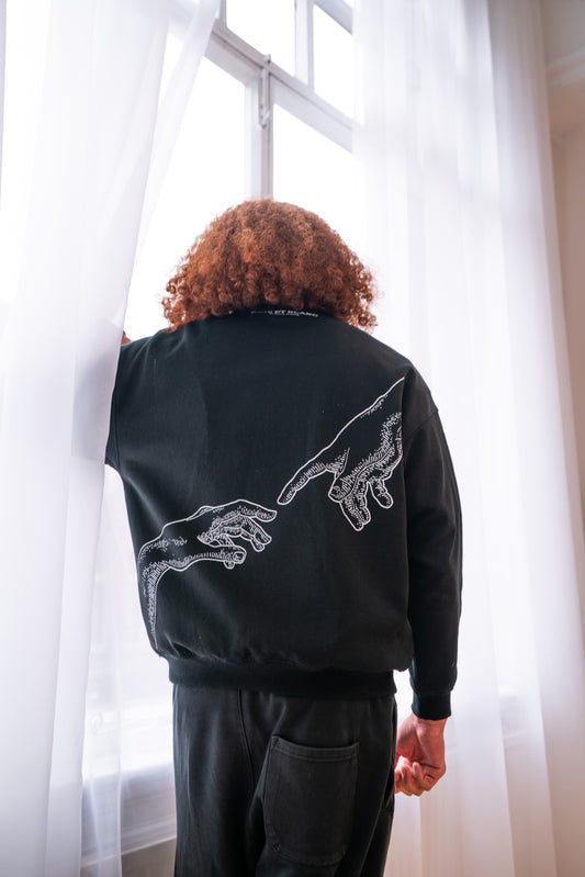 Black Every Day Sweatshirt With Hand Design